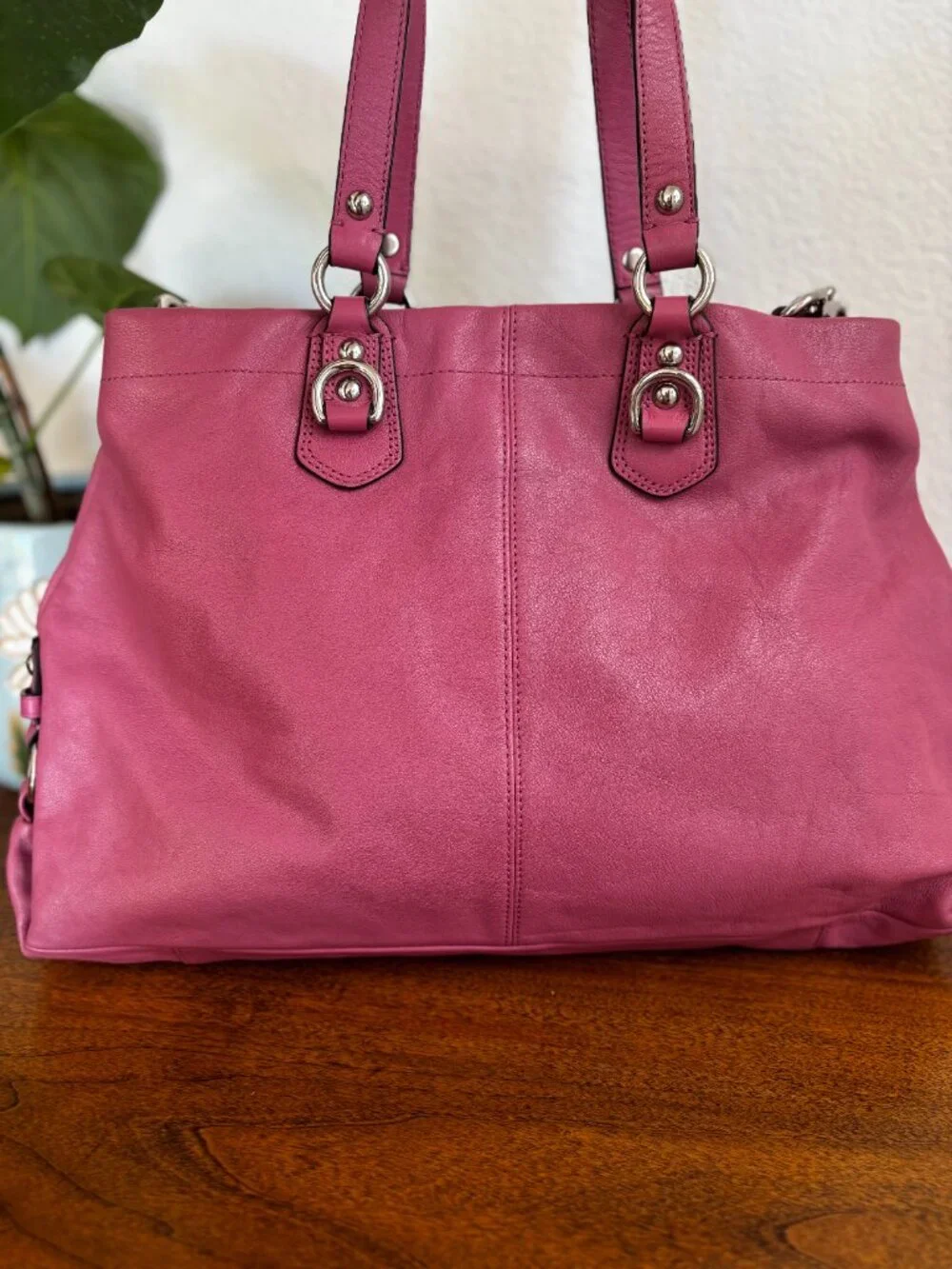 Rare Y2K Vintage Authentic Coach Ashley Leather Satchel in Raspberry Pink